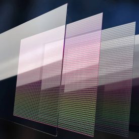 Illustration of layers of display glass that make up a display panel stack