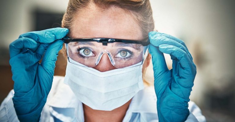 Scientist Wearing Protective Equipment