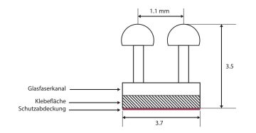 Illustration des transparenten Clear Track Glasfaserkanals