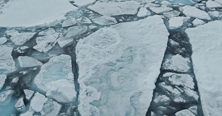 ice flats in arctic water